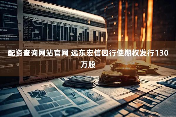 配资查询网站官网 远东宏信因行使期权发行130万股